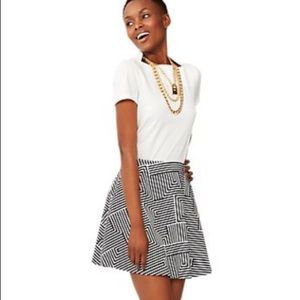 KATE SPADE SATURDAY black & white zig zag skirt